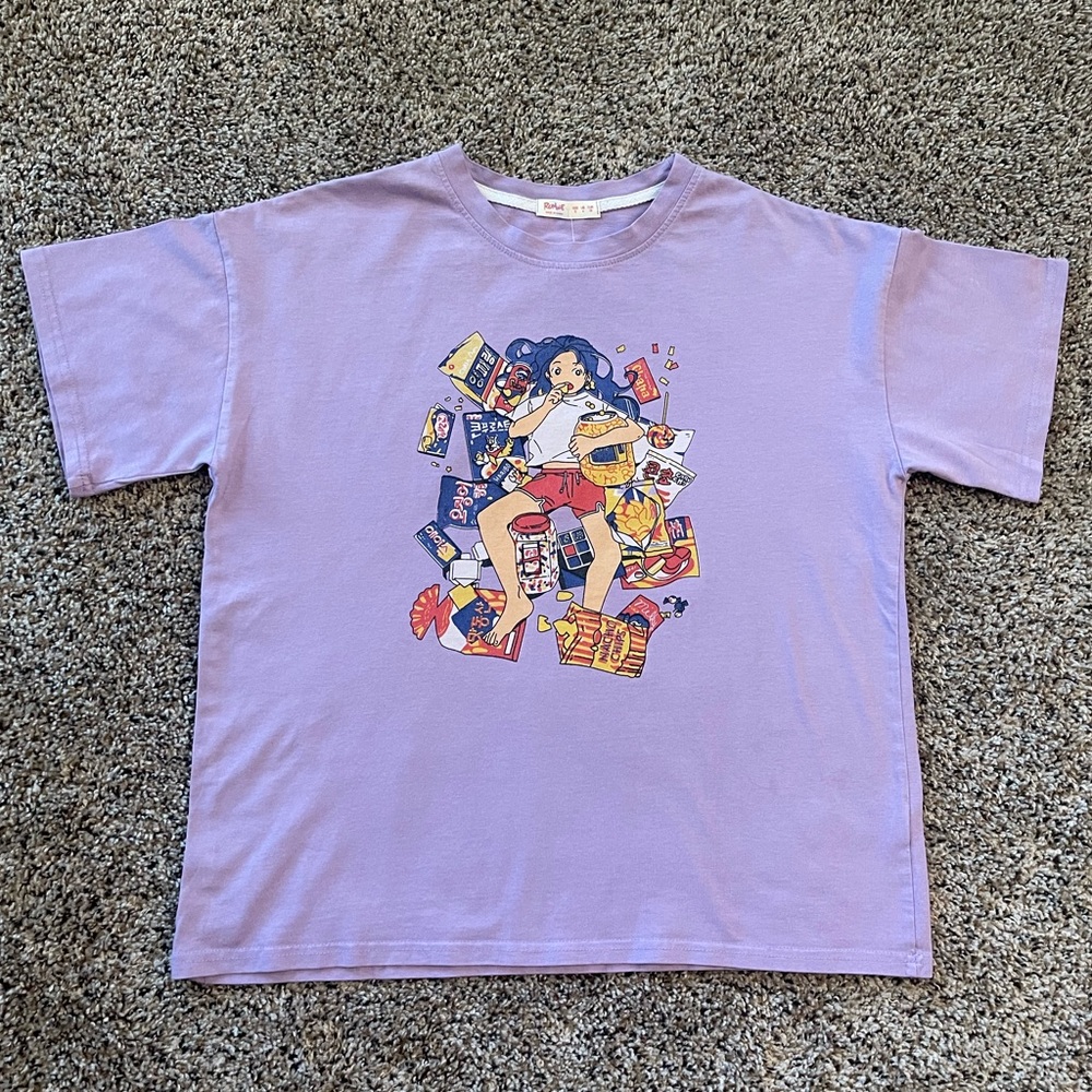 Romwe Graphic T-Shirt- Size S- Light Purple